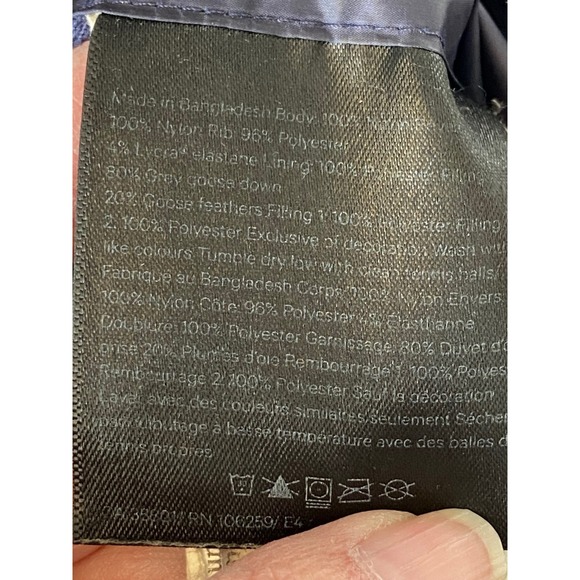 Lululemon Reversible Down Coat Full Zip Hooded Quilted Navy Blue Womens Size 4 - Picture 8 of 8